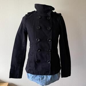 y2k military style jacket black early 2000s | size S